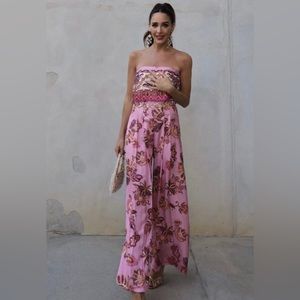 ZARA WOMAN WIDE-LEG STRAPLESS FLORAL PRINT JUMPSUIT 3425/251/074XL22/148m14